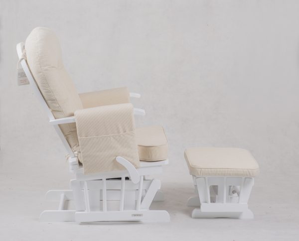 DSC_1860 Padded Wooden Nursery Glider Chair with Ottoman