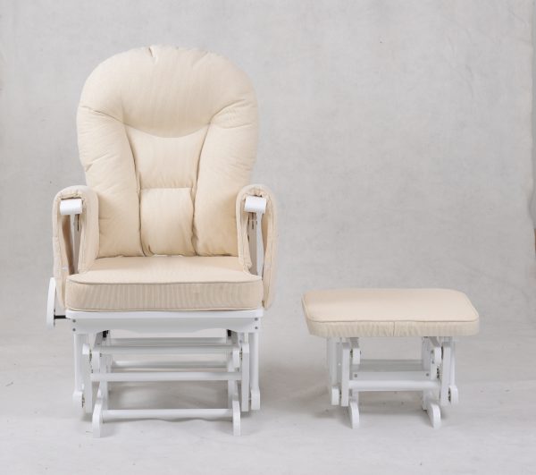 DSC_1865 Padded Wooden Nursery Glider Chair with Ottoman