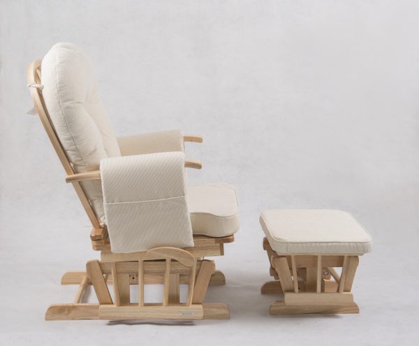 DSC_1872 Padded Wooden Nursery Glider Chair with Ottoman