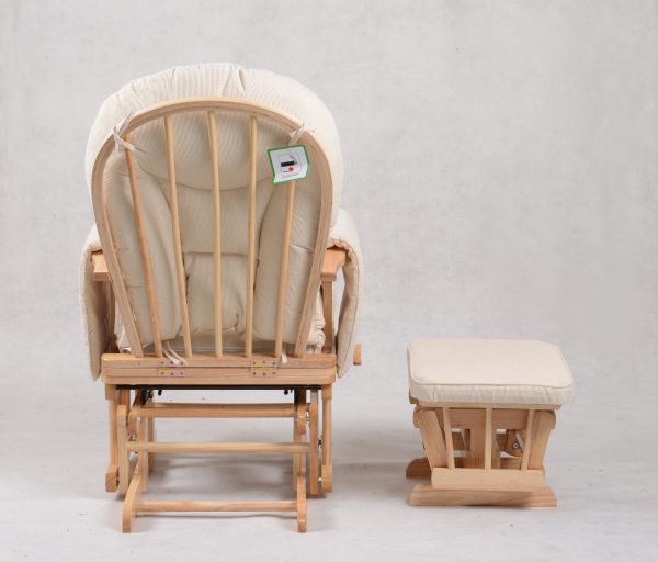DSC_1873 Padded Wooden Nursery Glider Chair with Ottoman