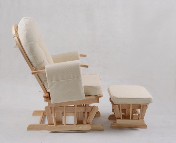 DSC_1876 Padded Wooden Nursery Glider Chair with Ottoman