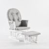 Classic Nursery Glider Chair with Ottoman Classic nursery glider chair with gray tufted cushion and matching ottoman