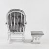 Nursery Glider Chair Back View Back view of classic nursery glider chair showing curved wooden frame