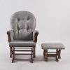 Classic Wooden Glider Chair Classic wooden glider chair and upholstered ottoman in dark wood finish