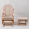 Lockable Wooden Nursery Glider Chair with Ottoman