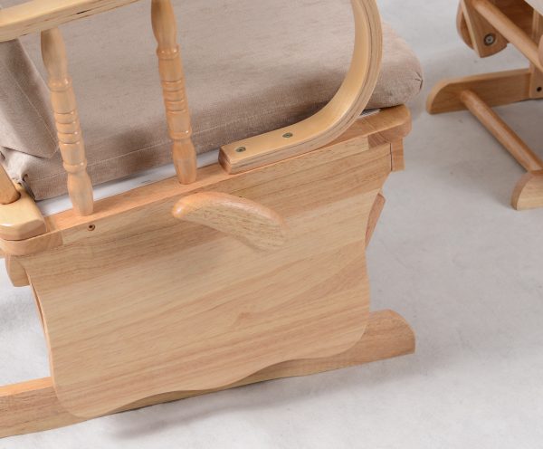 Lockable Wooden Nursery Glider Chair with Ottoman