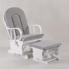 Lockable Wooden Nursery Glider Chair with Ottoman