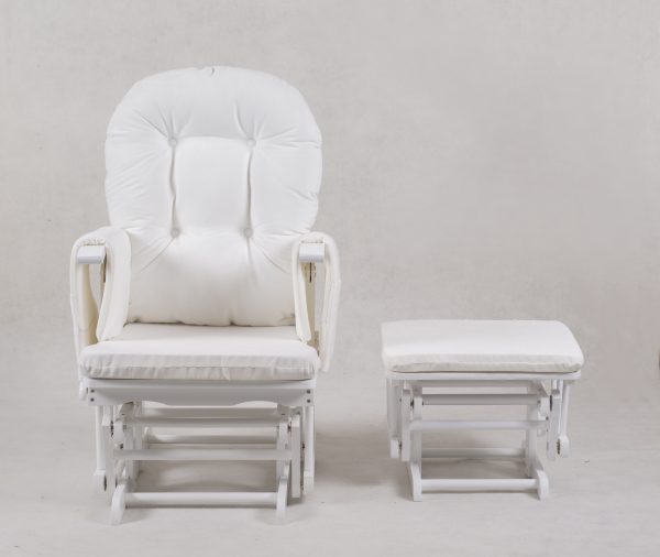 Classic Nursery Glider Chair with Ottoman