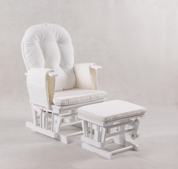 Classic Nursery Glider Chair with Ottoman