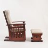 DSC_2029 Traditional Wooden Glider Rocking Chair with Ottoman