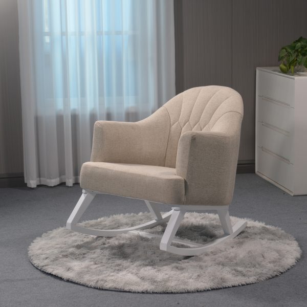 DSC_2038 Upholstered Nursery Rocking Chair with Wooden Rocker Base