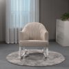 DSC_2041 Upholstered Nursery Rocking Chair with Wooden Rocker Base