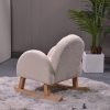 Rear view of cream boucle kids rocking chair Kids Rocking Chair Rear View
