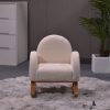 Front view of children’s boucle rocking chair with padded arms Children’s Boucle Rocking Chair