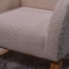 Close-up of soft boucle upholstery on kids rocking chair Kids Rocking Chair Fabric Detail