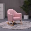 Pink upholstered kids rocking chair