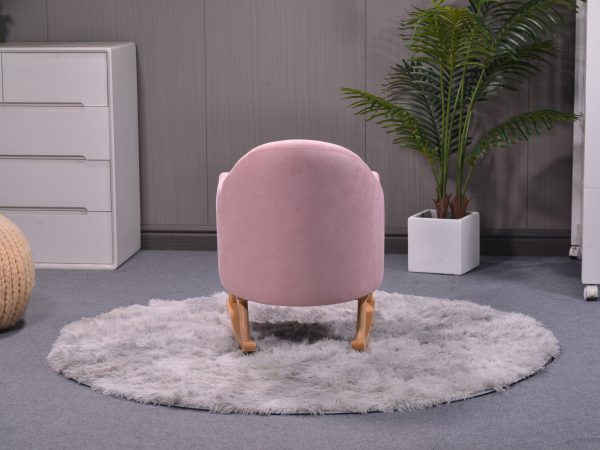 Back view of upholstered kids rocking chair