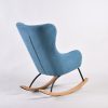 Wingback Nursery Rocking Chair with Wooden Base