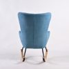 Wingback Nursery Rocking Chair with Wooden Base