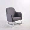 Upholstered Nursery Rocking Chair Upholstered nursery rocking chair with gray fabric and white wooden base