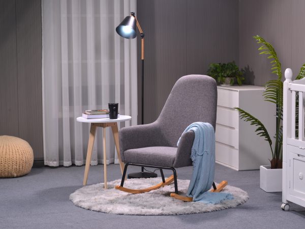 DSC_2441 Modern Upholstered Nursery Rocking Chair