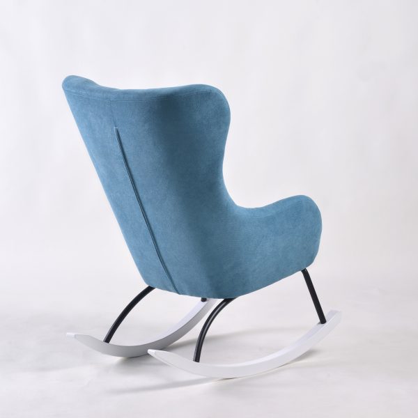 Wingback Nursery Rocking Chair with Wooden Base