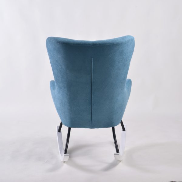 Wingback Nursery Rocking Chair with Wooden Base
