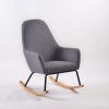 Gray High Back Nursery Rocker Gray high back nursery rocker with rounded upholstered armrests