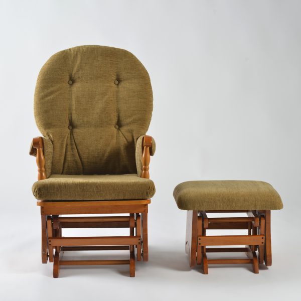 DSC_2657 Upholstered Wooden Nursery Glider Chair with Ottoman