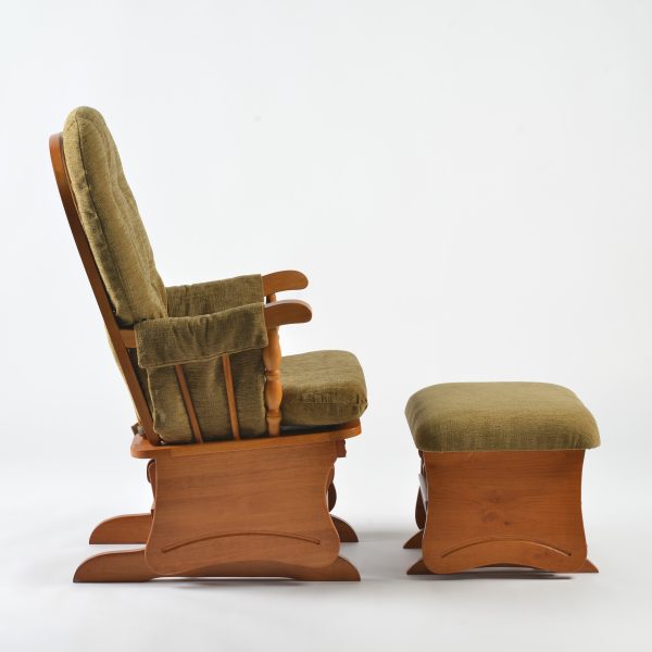 DSC_2669 Upholstered Wooden Nursery Glider Chair with Ottoman