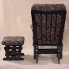 Back view of classic nursery glider chair and matching ottoman