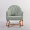 DSC_3064 Upholstered Nursery Rocking Chair with Wooden Rocker Base