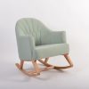 DSC_3067 Upholstered Nursery Rocking Chair with Wooden Rocker Base