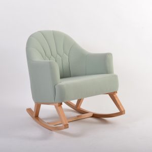 DSC_3067 Upholstered Nursery Rocking Chair with Wooden Rocker Base