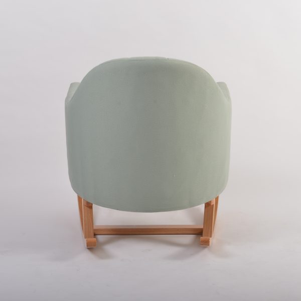 DSC_3069 Upholstered Nursery Rocking Chair with Wooden Rocker Base