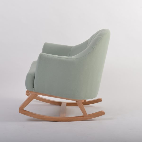 DSC_3071 Upholstered Nursery Rocking Chair with Wooden Rocker Base