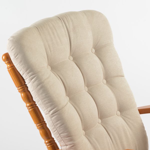 DSC_3195 Button Tufted Wooden Nursery Glider Chair with Ottoman