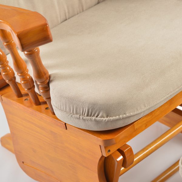 DSC_3200 Button Tufted Wooden Nursery Glider Chair with Ottoman