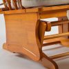 DSC_3202 Button Tufted Wooden Nursery Glider Chair with Ottoman