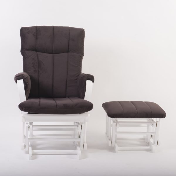 Padded High Back Nursery Glider Chair with Ottoman