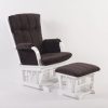 Padded High Back Nursery Glider Chair with Ottoman