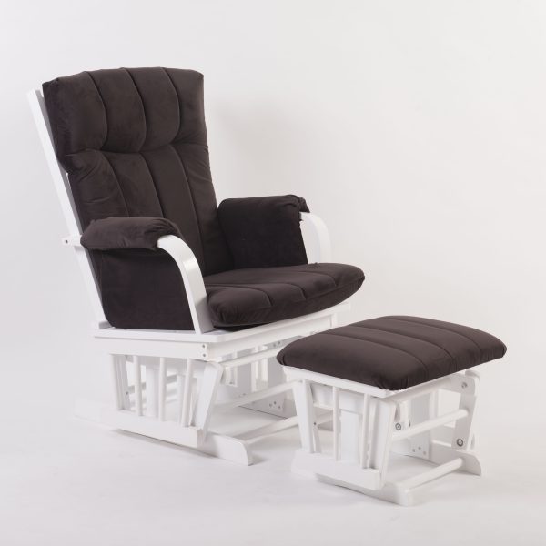 Padded High Back Nursery Glider Chair with Ottoman