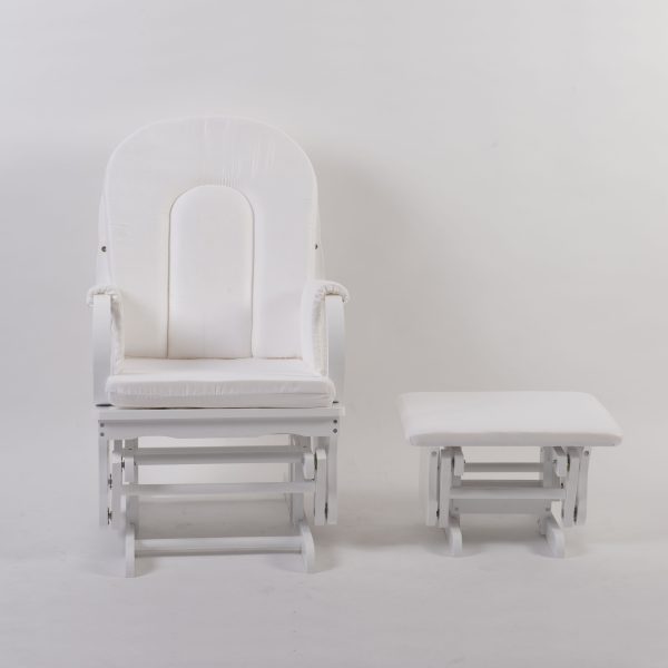 DSC_3319 High Back Wooden Nursery Glider Chair with Ottoman