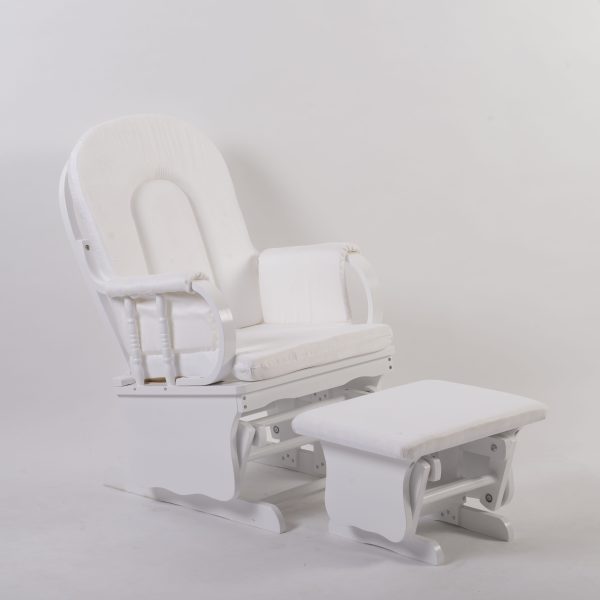 DSC_3320 High Back Wooden Nursery Glider Chair with Ottoman