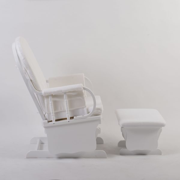 DSC_3324 High Back Wooden Nursery Glider Chair with Ottoman