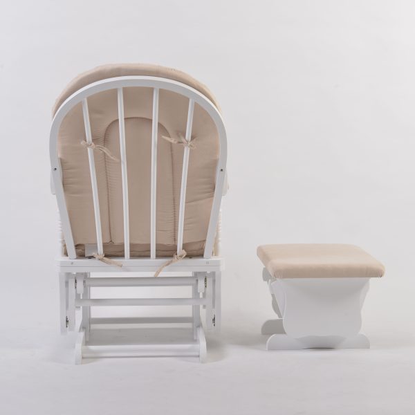 DSC_3327 High Back Wooden Nursery Glider Chair with Ottoman