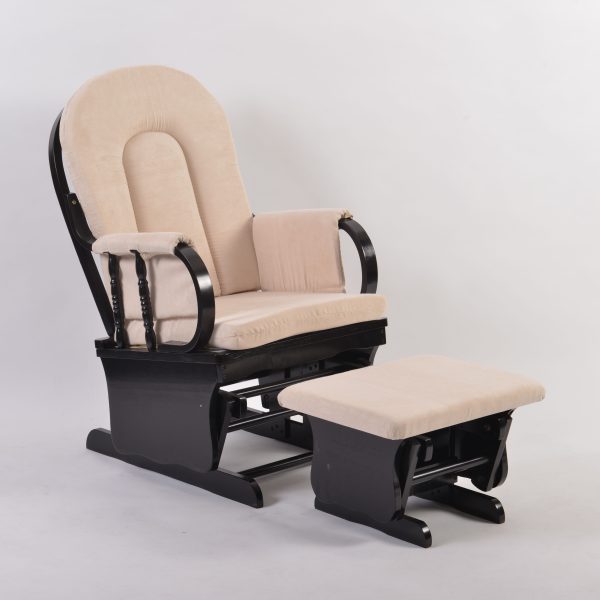 DSC_3333 High Back Wooden Nursery Glider Chair with Ottoman