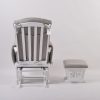 Wooden Nursery Glider Chair – Rear View Rear view of nursery glider chair showing white wooden frame and matching ottoman