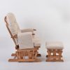 Tufted Padded Nursery Glider Chair Side View Side view of tufted padded nursery glider chair with ottoman
