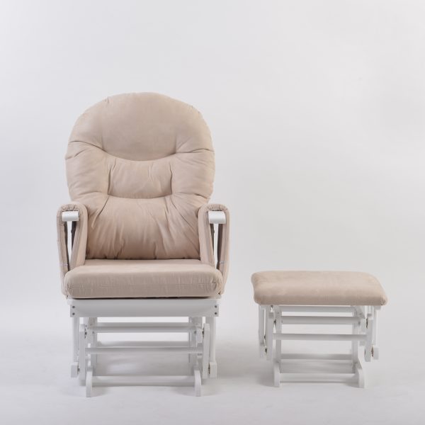 DSC_3397 Tufted Padded Nursery Glider Chair with Ottoman